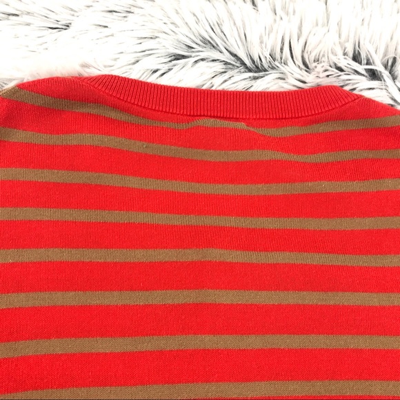 J. Crew Orange Striped Button Up Cardigan EUC - Picture 7 of 10